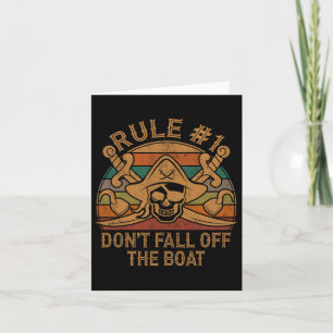 Regel #1 Fall nicht vom Boot Piratengeschenk Papa  Karte
