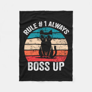 Regel 1 Immer die Katze aufkochen Funny Meme Männe Fleecedecke