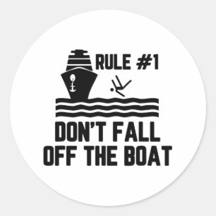 Regel 1 Nicht vom Boot abfallen Runder Aufkleber