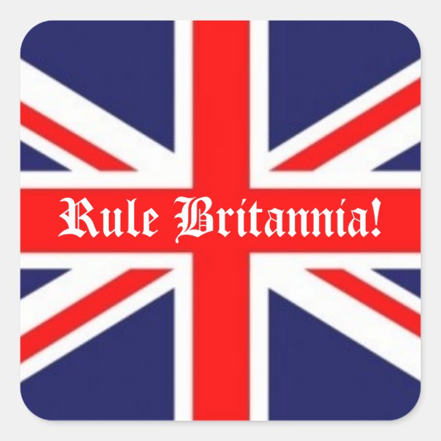 Regel Britannia!-Britische Flagge Quadratischer Aufkleber (Vorderseite)
