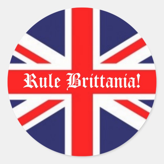 Regel Brittania! Britische Flagge Runder Aufkleber (Vorderseite)