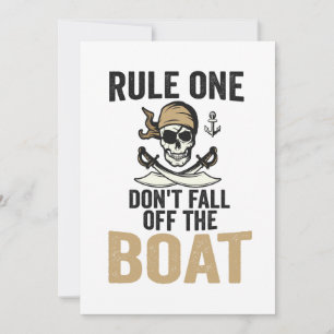 Regel eins Fall nicht vom Boot Lustig Einladung