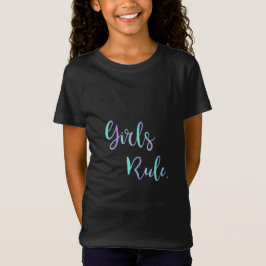 Regel für Mädchen - Lila grüner Text, Cool schwarz T-Shirt