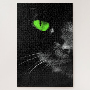 Regel für schwarze Katzen - grüne Augen Puzzle