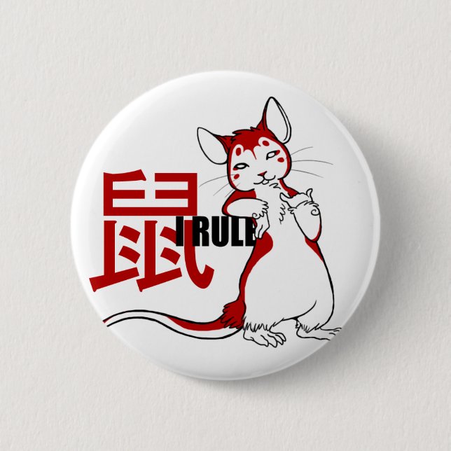Regel-Ratte des Tierkreis-I Button (Vorderseite)