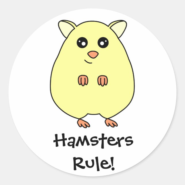 Regelkleber für niedliche Cream Hamsters Runder Aufkleber (Vorderseite)