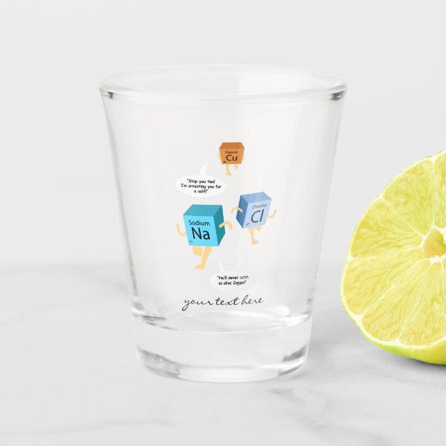 Regelmäßige Chemie Tischelemente Lehrer individuel Schnapsglas (Vorderseite)