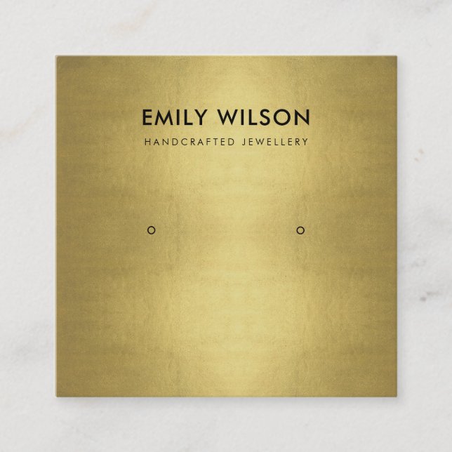 REGELMÄSSIGE IMITAT GOLD FOIL STUDIEREN EARRING DI QUADRATISCHE VISITENKARTE (Vorderseite)