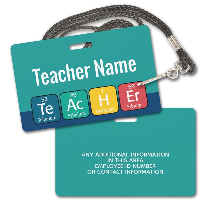 Regelmäßige Schreibweise von Tabellenelementen Ausweis (Visitor Badge for a School or other institution. Customize with the business name and other info.)