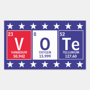 Regelmäßige Tabelle der Elementstimmungen Rechteckiger Aufkleber
