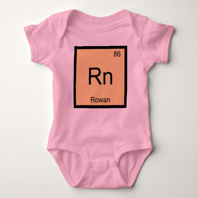Regelmäßige Tabelle für Rowan Name Chemistry Eleme Baby Strampler (Vorderseite)
