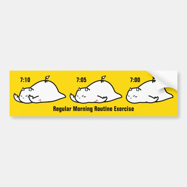 Regelmäßige Übung am Morgen Autoaufkleber (Vorne)