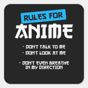 Regeln Anime Kleidung Manga Art Cosplay Otaku Gesc Quadratischer Aufkleber