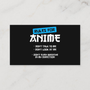 Regeln Anime Kleidung Manga Art Cosplay Otaku Gesc Visitenkarte