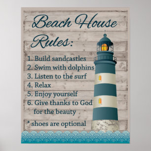 Regeln für Beach House Poster
