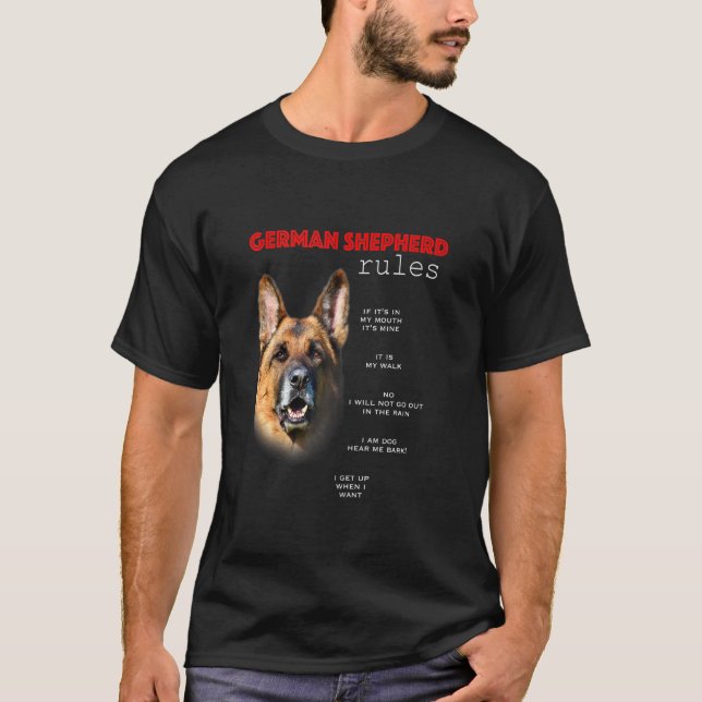 Regeln für den Besitzer eines Deutschen Schäferhun T-Shirt (Vorderseite)