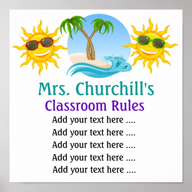 Regeln für den Unterricht von Lehrern durch den SR Poster (Vorne)