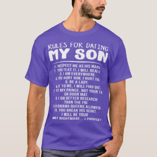 Regeln für den Verabred meines Sohn Funny Mama Vat T-Shirt