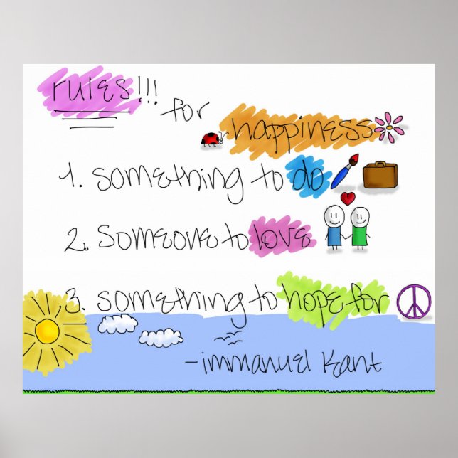 Regeln für Glück - Immanuel Kant Poster (Vorne)