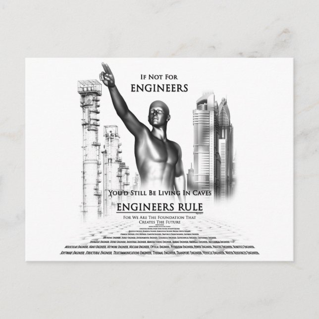 Regeln für Ingenieure Postkarte (Vorderseite)