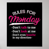 Regeln für Montag-t-Shirt nicht sprechen Sie mir l