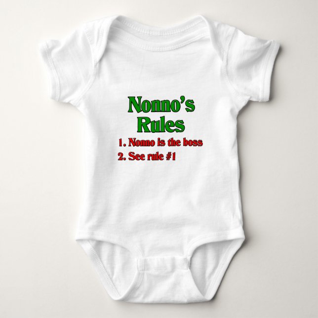 Regeln von Nonno (italienischer Großvater) Baby Strampler (Vorderseite)