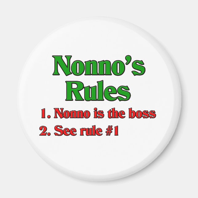Regeln von Nonno (italienischer Großvater) Magnet (Vorne)