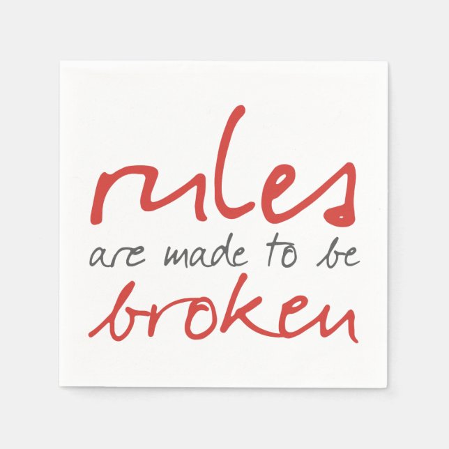 Regeln werden als gebrochener Cocktail Napkin gema Serviette (Vorderseite)