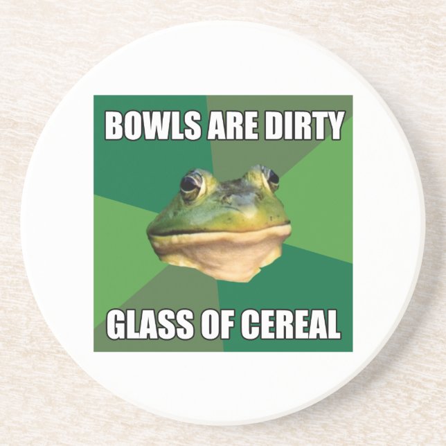 Regelwidriges Junggeselle-Frosch-Glas Getreide Getränkeuntersetzer (Vorne)