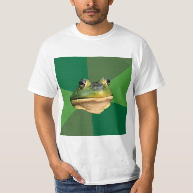Regelwidriges Junggeselle-Frosch-Ratetier Meme T-Shirt (Vorderseite)