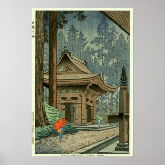 Regen auf Enryakuji Temple Shin Hanga Print Poster