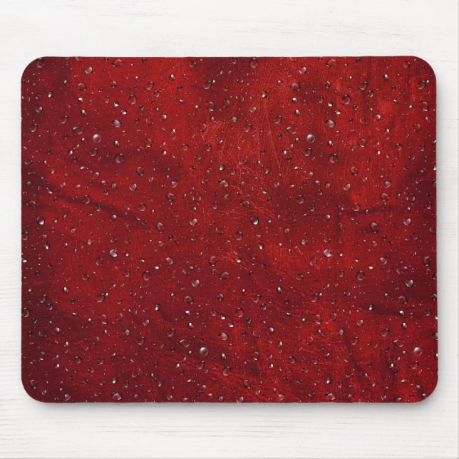 Regen auf Red Leather Mouse Pad Mousepad (Vorne)