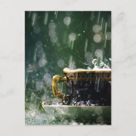 Regen auf Teacup Postkarte