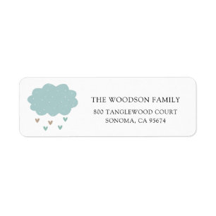 Regen Cloud Rain Drops Baby Shower Rücksendeadress