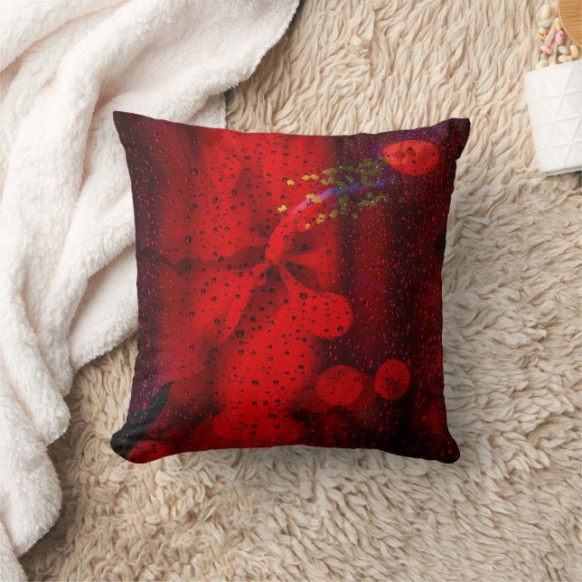 Regen Dotted Red Kissen (Decke)