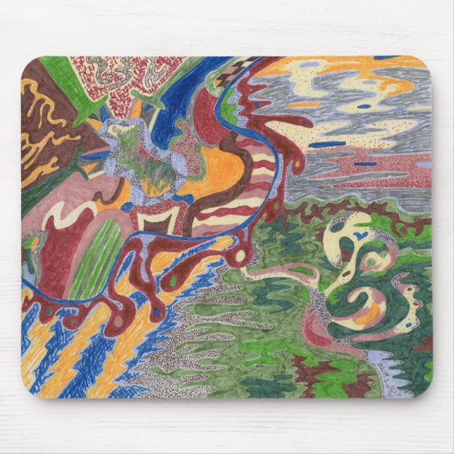 "Regen Drop" Abstrakte Kunst Mousepad (Vorne)