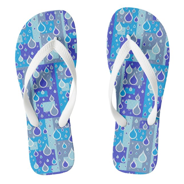 Regen fällt April Duschen Multi Blue Design Flip Flops (Fußbett)