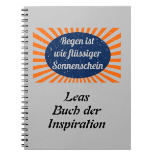 Regen flüssiger Sonnenschein mit Namen Notizblock