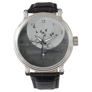 Regen gegen den Vollmond Armbanduhr