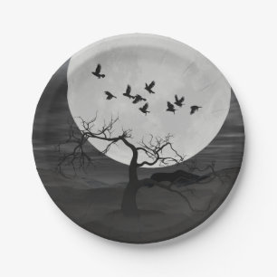 Regen gegen den Vollmond Pappteller