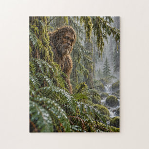 Regen in den Immergrünen Bigfoot-Puzzle Puzzle