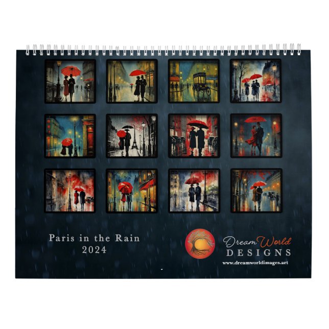 Regen in Paris 2024 - Kalender (Rückseite)
