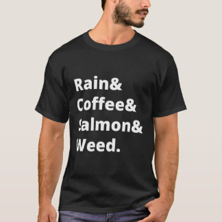 Regen, Kaffee, Lachs und Rind T-Shirt