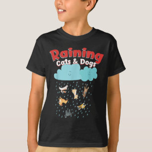 Regen Katzen Und Hunde Regnerisch Hund Katze Haust T-Shirt