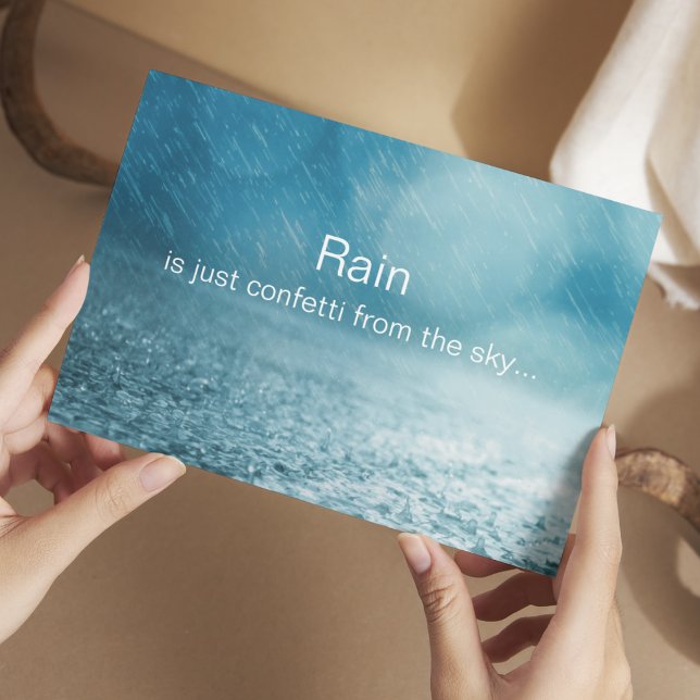 Regen, Konfetti aus dem Himmel - Inspiration Zitat Postkarte (Von Creator hochgeladen)