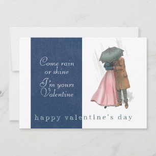 Regen oder Sonnenschein Valentinstag Vintage Regen Feiertagskarte