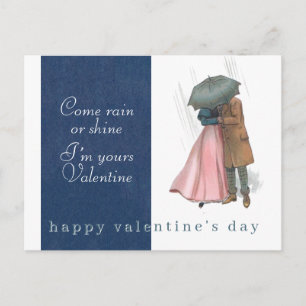 Regen oder Sonnenschein Valentinstag Vintage Regen Postkarte