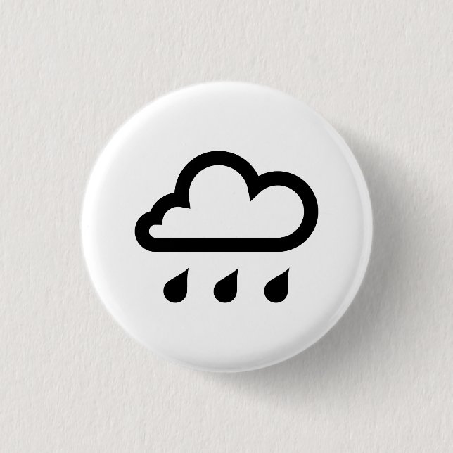 'Regen'-Piktogramm-Schaltfläche Button (Vorderseite)