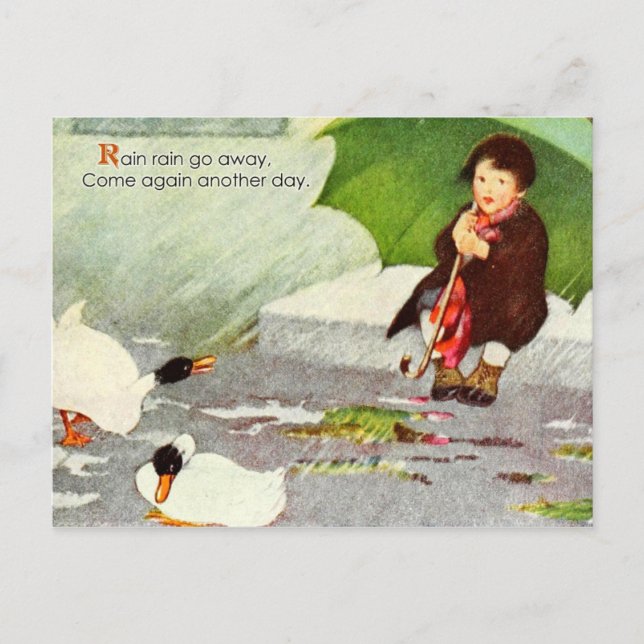Regen Regen geh weg Postkarte (Vorderseite)