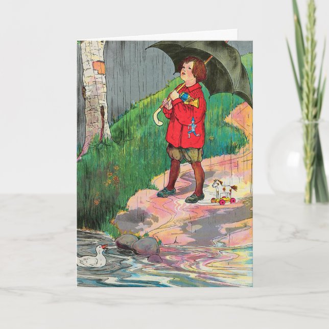 Regen, Regen, weg - Muttergosen-Kinderzimmer-Reim Karte (Vorderseite)